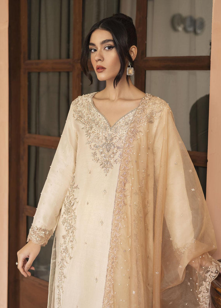 Mushq Luxury Pret  Raw Silk 3 Piece Suit MQ23CS MSP23-07 PERLA