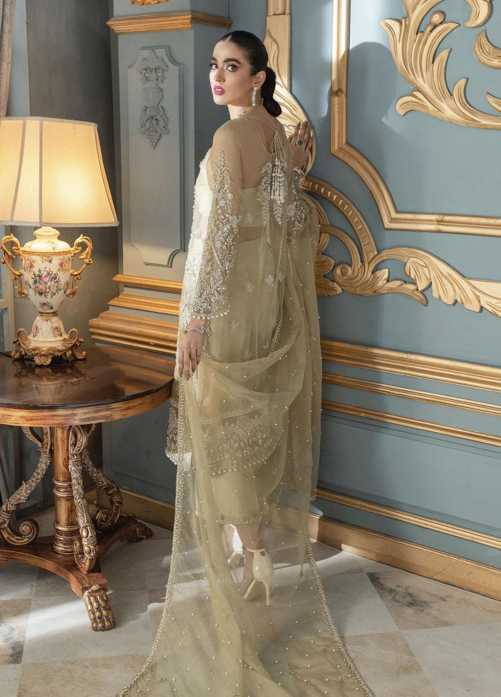 Mushq Luxury Pret  Organza Shirt MQ21PLF LF21-03 VICTORIA