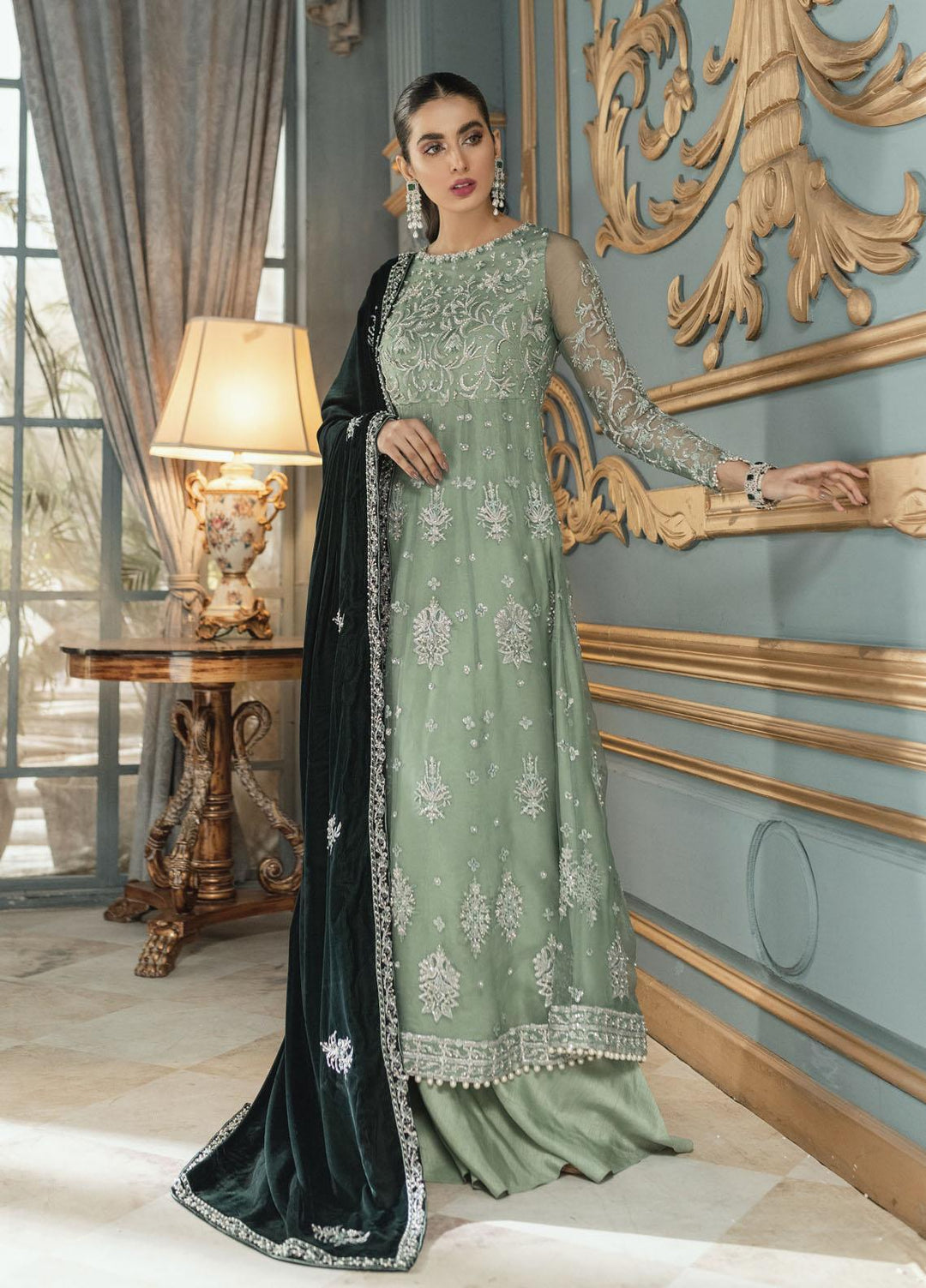 Mushq Luxury Pret  Organza Shirt MQ21PLF LF21-07 JANET