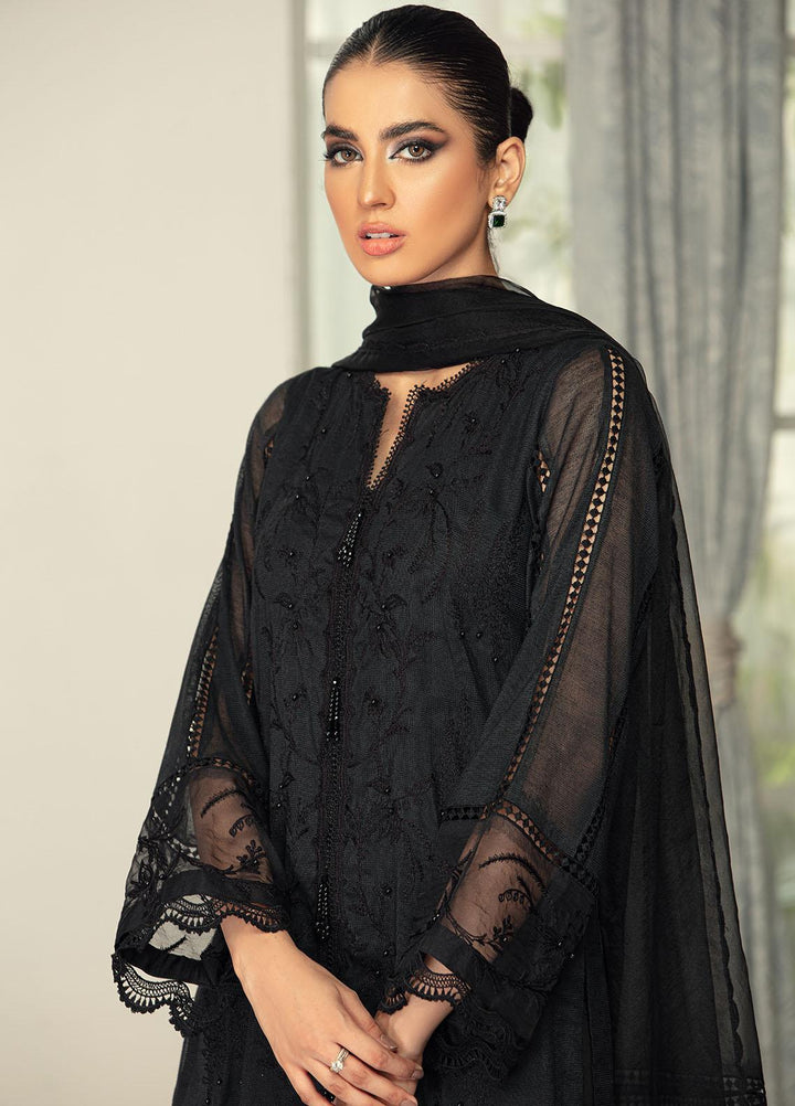 Mushq Pret Formal Khaddi Net 3 piece Suit MQ21M 04 Black Rose
