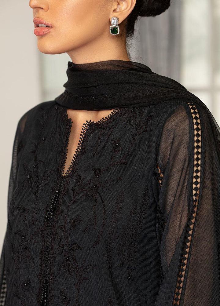 Mushq Pret Formal Khaddi Net 3 piece Suit MQ21M 04 Black Rose