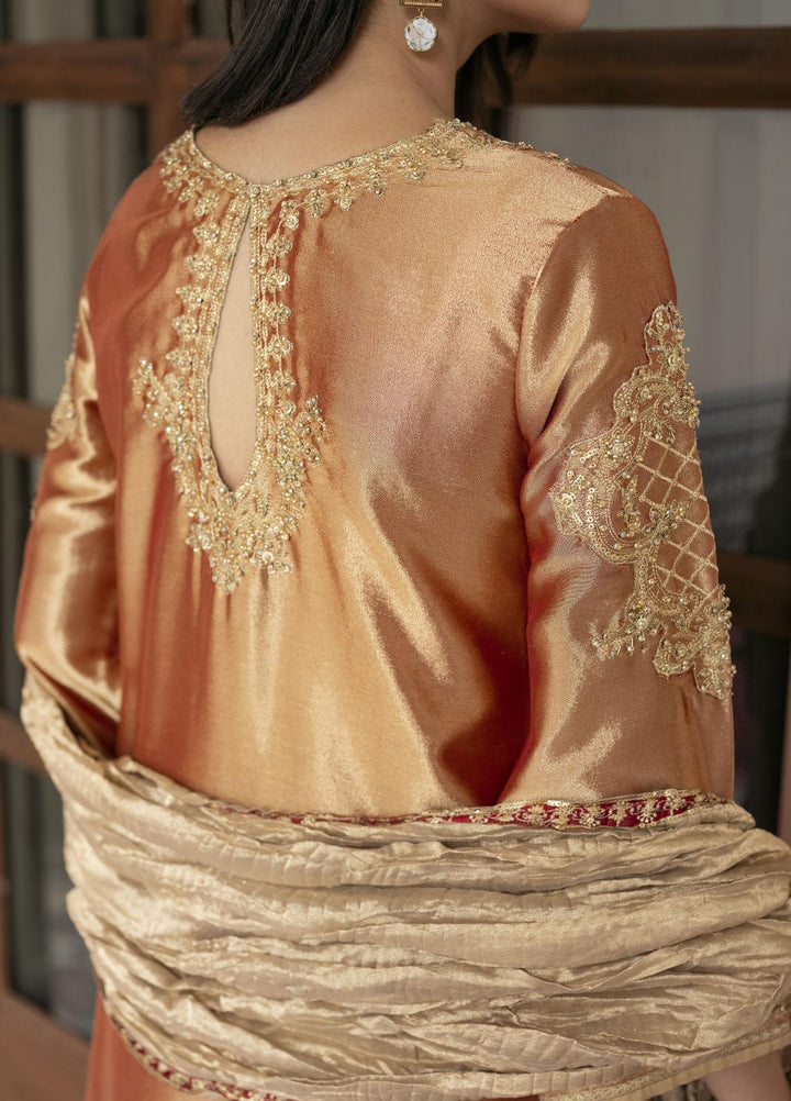 Mushq Luxury Pret Embroidered Tissue Silk 3 Piece Dress MQ22SN MSP22-02 Gul