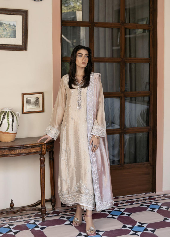 Mushq Luxury Pret Embroidered Tissue Silk 3 Piece Dress MQ22SN MSP22-03 Leila