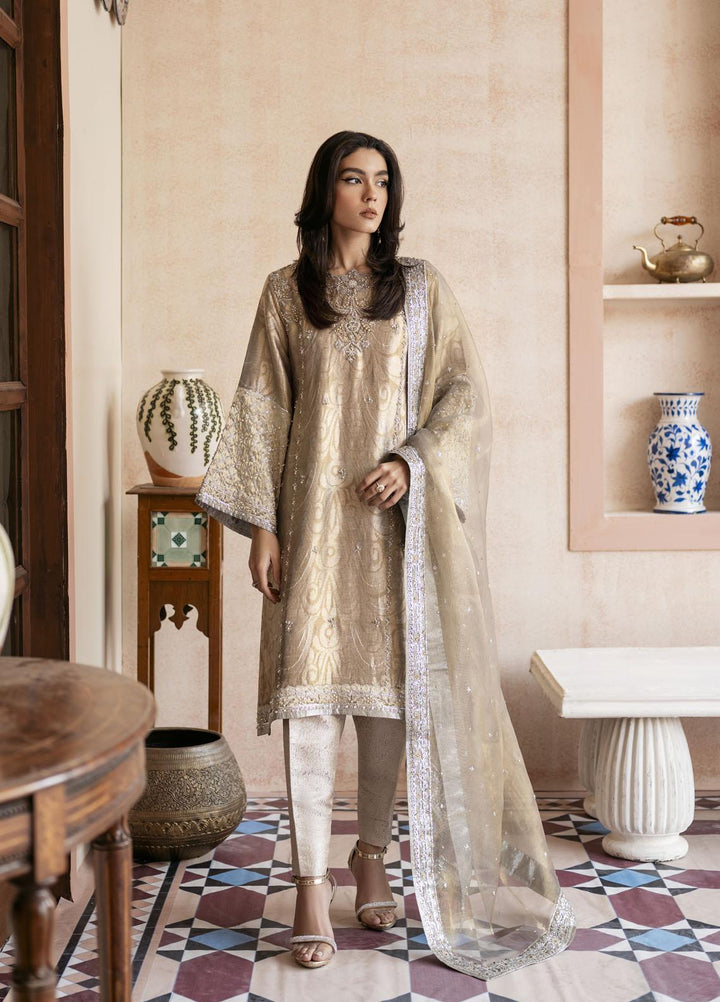 Mushq Luxury Pret Embroidered Jamawar 3 Piece Dress MQ22SN MSP22-05 Tara