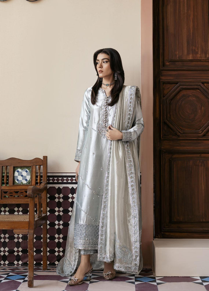 Mushq Luxury Pret Embroidered Tissue Silk 3 Piece Dress MQ22SN MSP22-07 Sitareh