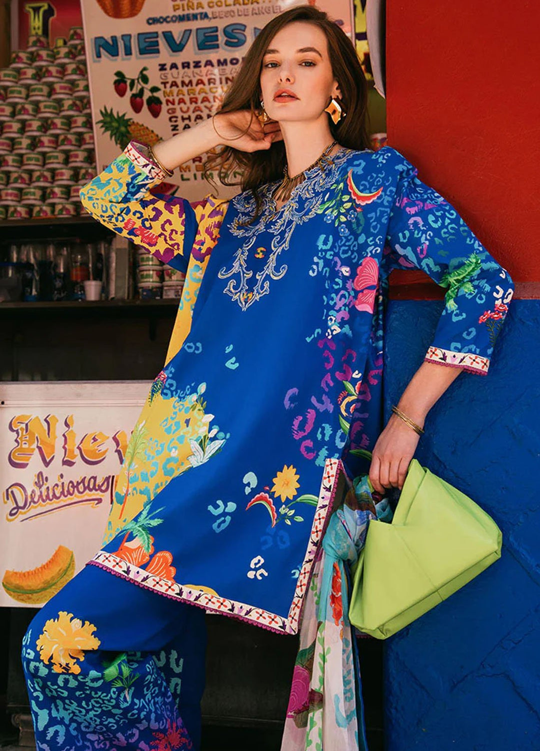 Mushq Printed Lawn Suits Unstitched 3 Piece MQ25LD2D 10-A Flower oof Life - Summer Collection
