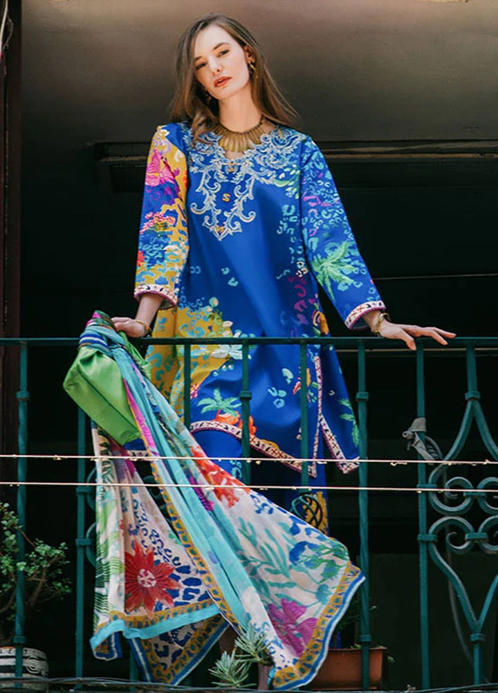 Mushq Printed Lawn Suits Unstitched 3 Piece MQ25LD2D 10-A Flower oof Life - Summer Collection