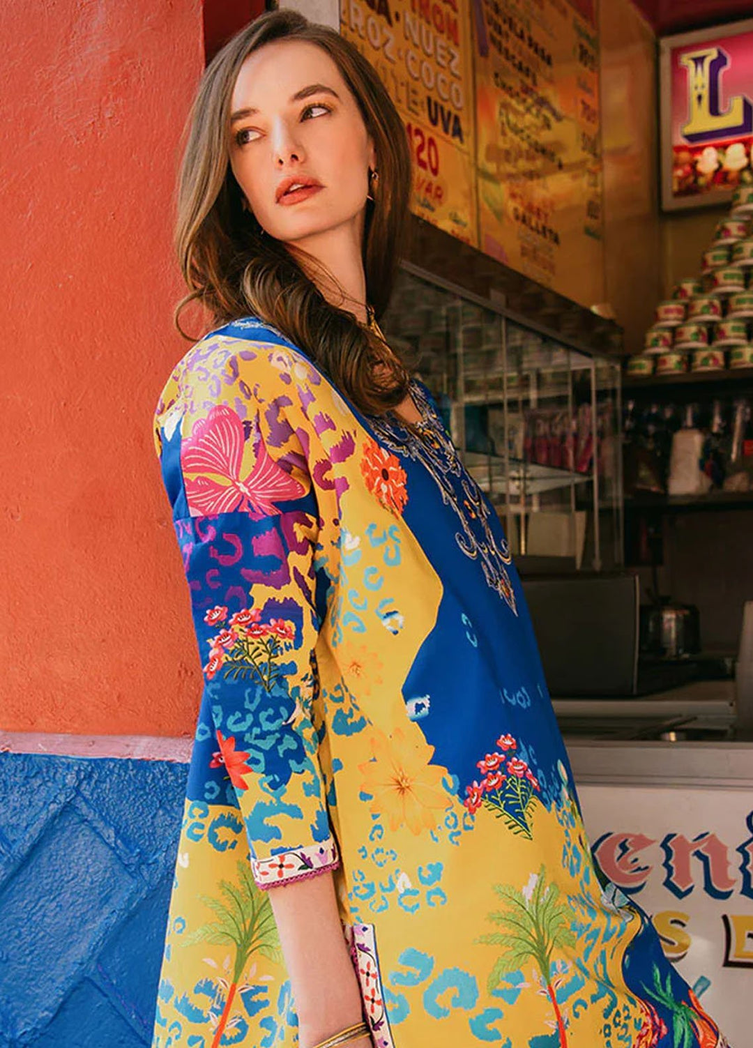 Mushq Printed Lawn Suits Unstitched 3 Piece MQ25LD2D 10-A Flower oof Life - Summer Collection