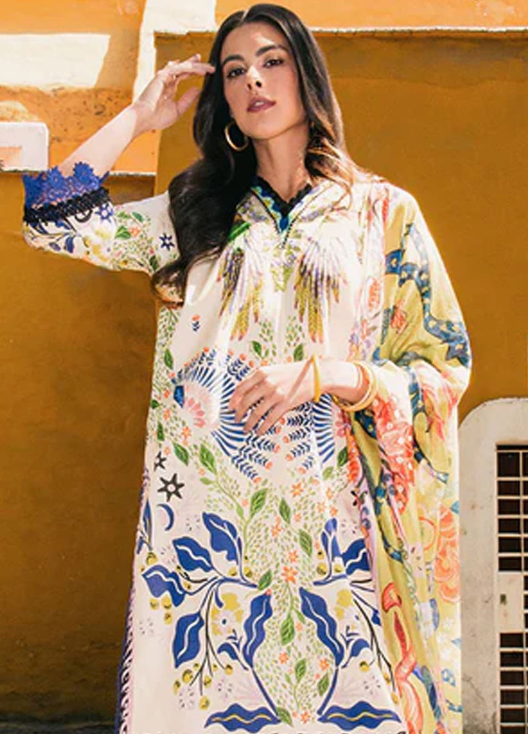 Mushq Printed Lawn Suits Unstitched 3 Piece MQ25LD2D 2-B Magnolias - Summer Collection