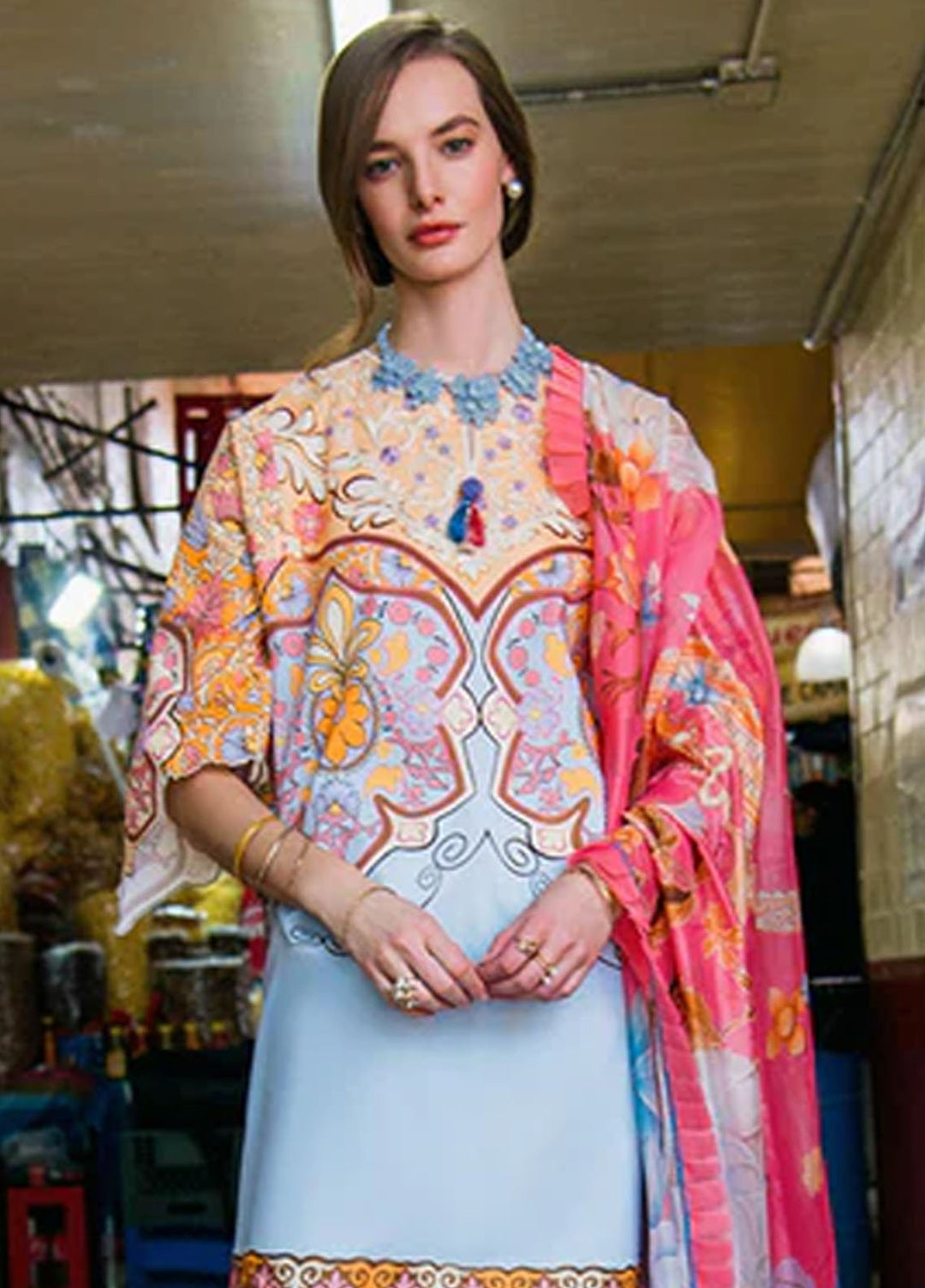 Mushq Printed Lawn Suits Unstitched 3 Piece MQ25LD2D 3-B Water Lilly - Summer Collection