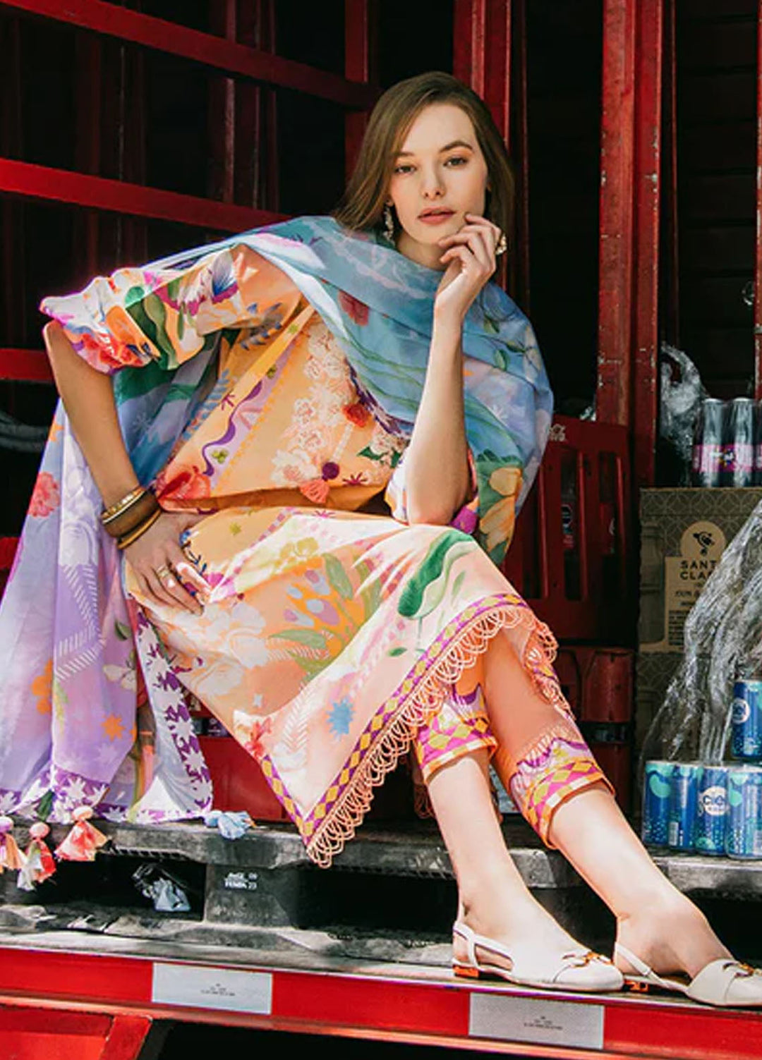 Mushq Printed Lawn Suits Unstitched 3 Piece MQ25LD2D 5-A Angle Song - Summer Collection