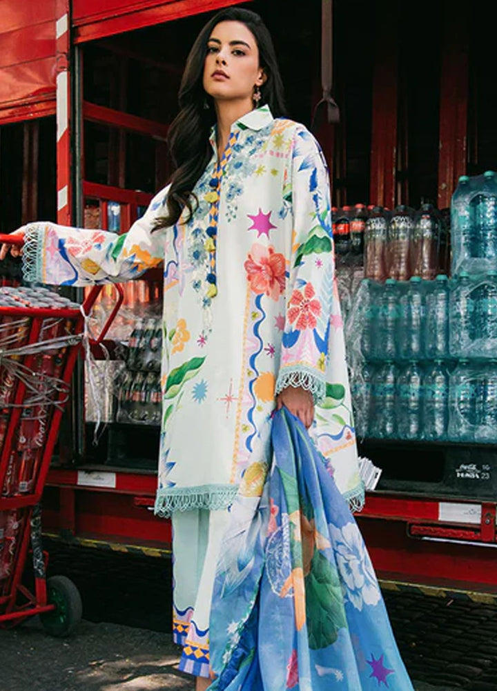 Mushq Printed Lawn Suits Unstitched 3 Piece MQ25LD2D 5-B Flaming Roses - Summer Collection