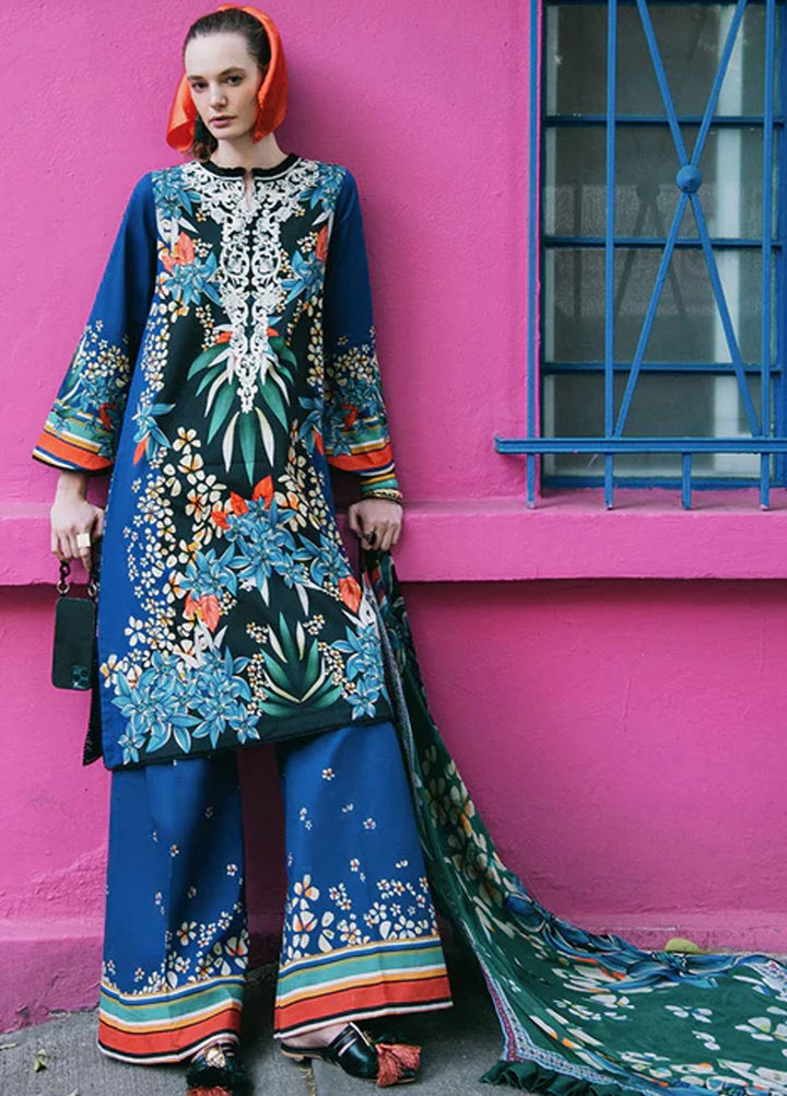 Mushq Printed Lawn Suits Unstitched 3 Piece MQ25LD2D 8-B Life Of Irises - Summer Collection