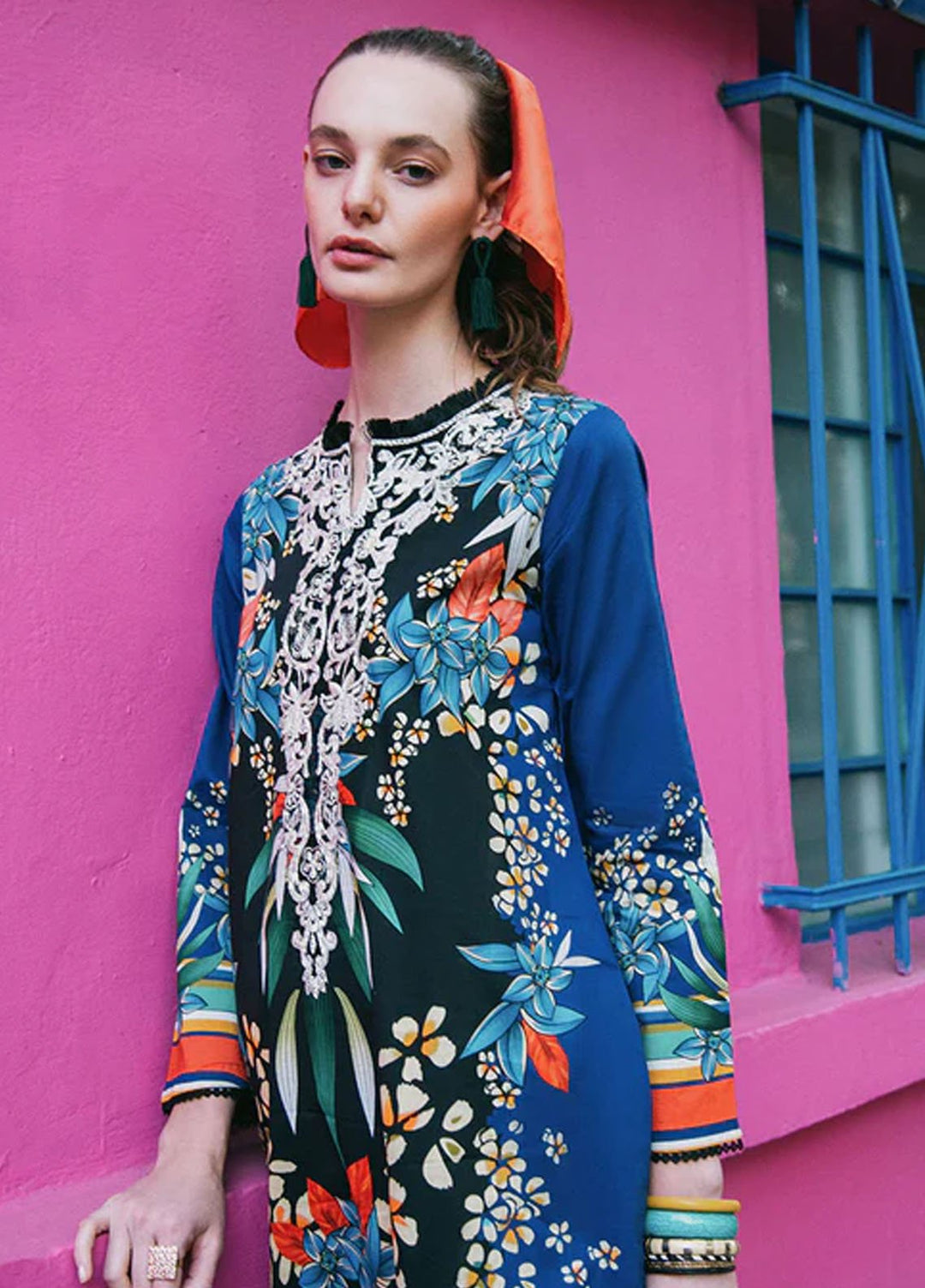 Mushq Printed Lawn Suits Unstitched 3 Piece MQ25LD2D 8-B Life Of Irises - Summer Collection