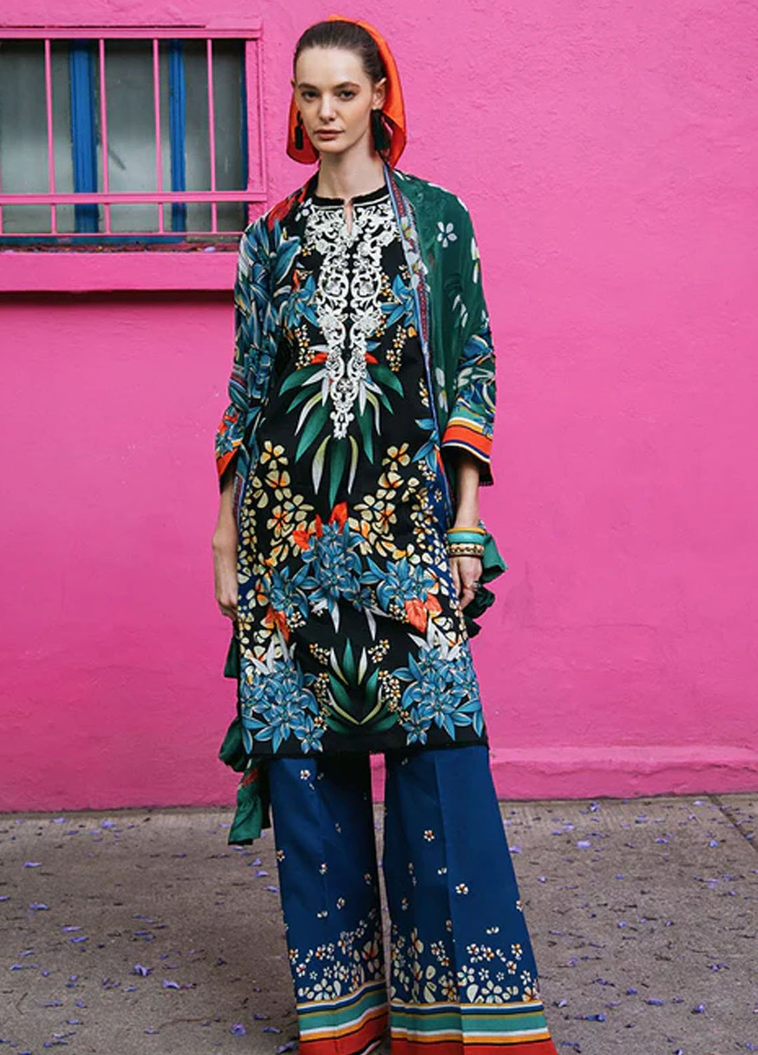 Mushq Printed Lawn Suits Unstitched 3 Piece MQ25LD2D 8-B Life Of Irises - Summer Collection