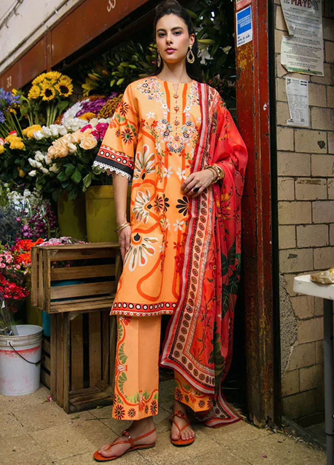 Mushq Printed Lawn Suits Unstitched 3 Piece MQ25LD2D 9-B Doves of Garden - Summer Collection