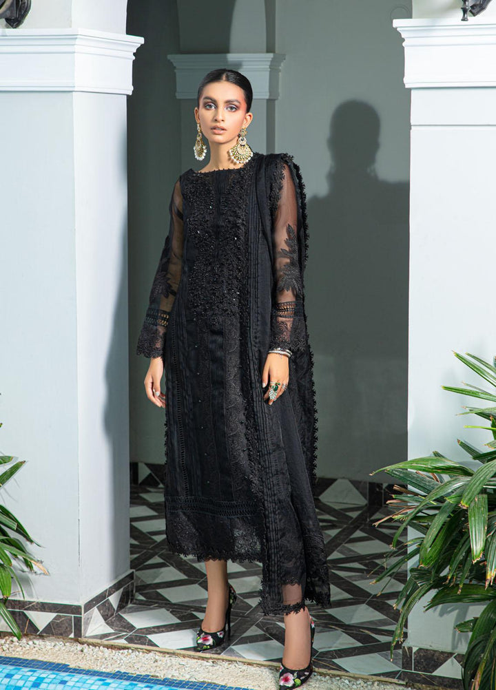 Mushq Luxury Pret Embroidered Organza Shirt Hawks Eye