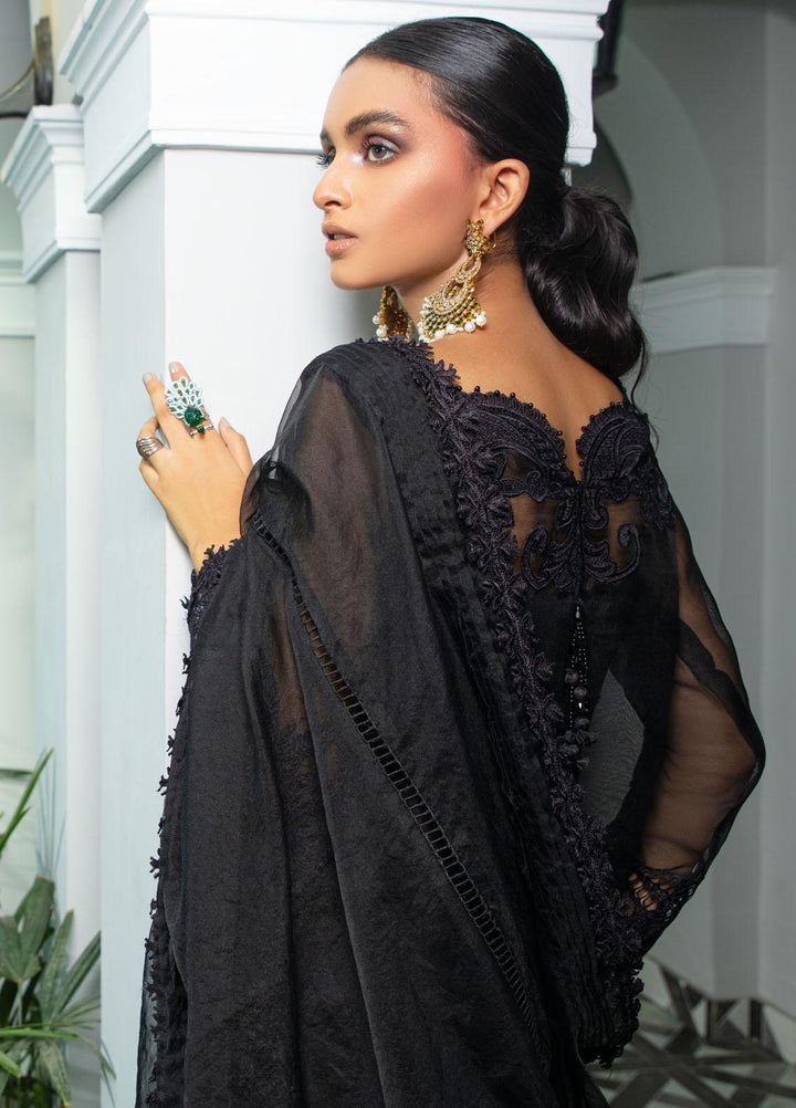 Mushq Luxury Pret Embroidered Organza Shirt Hawks Eye