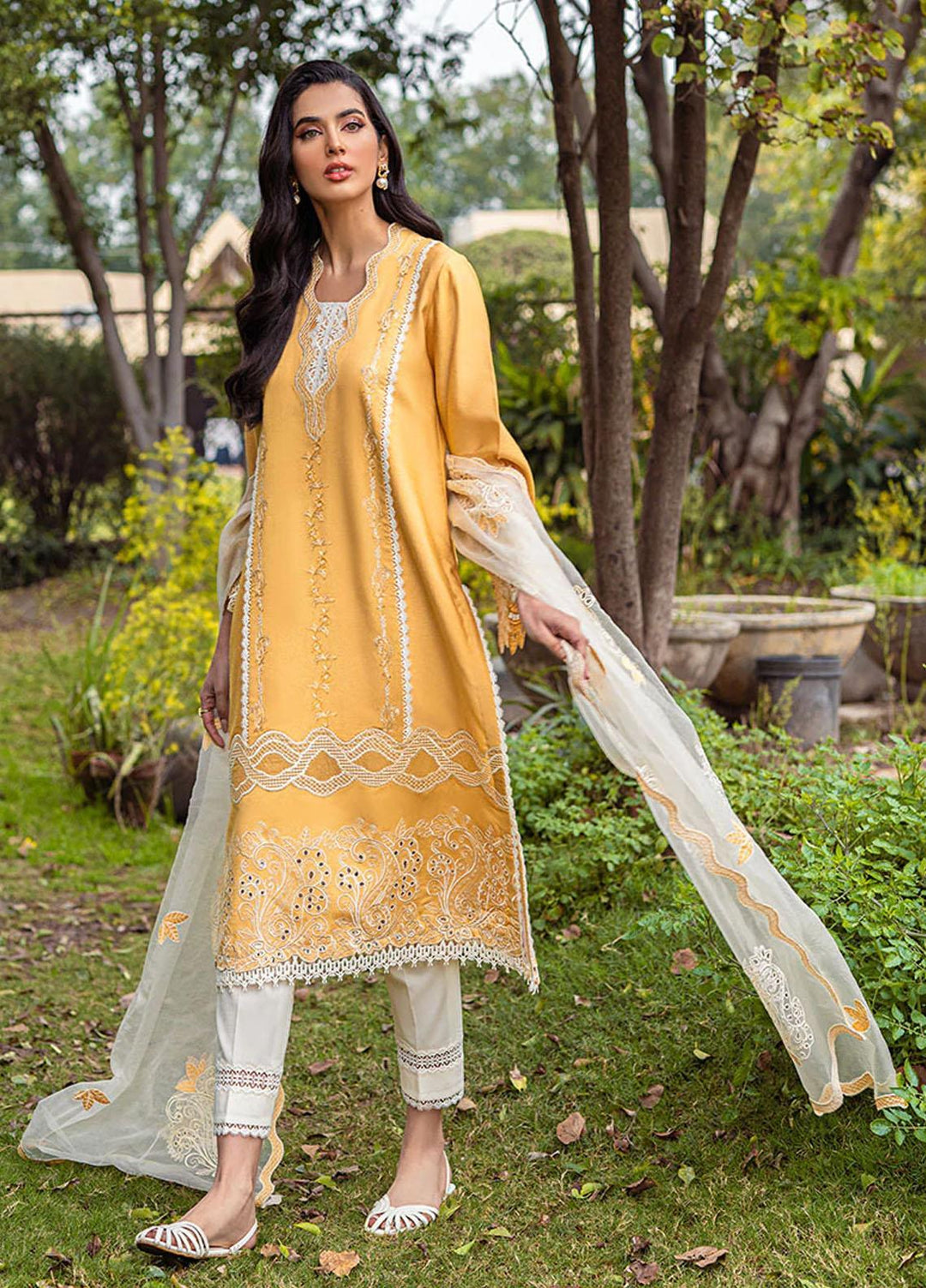 Mushq Pret  Cotton Net 3 Piece Suit MQ22SB MCP-02 DAISY