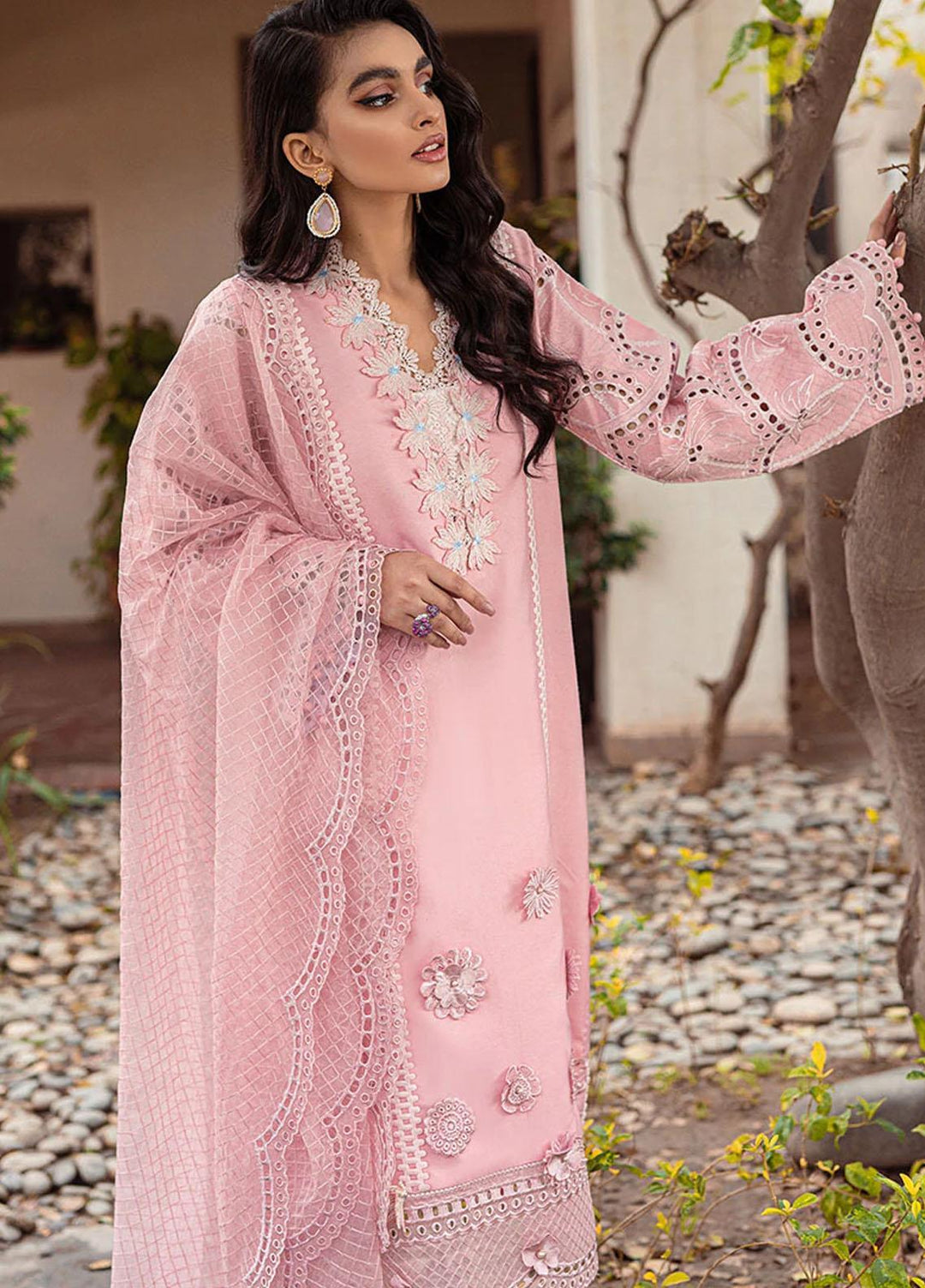 Mushq Pret  Cotton Net 3 Piece Suit MQ22SB MCP-03 ROSE