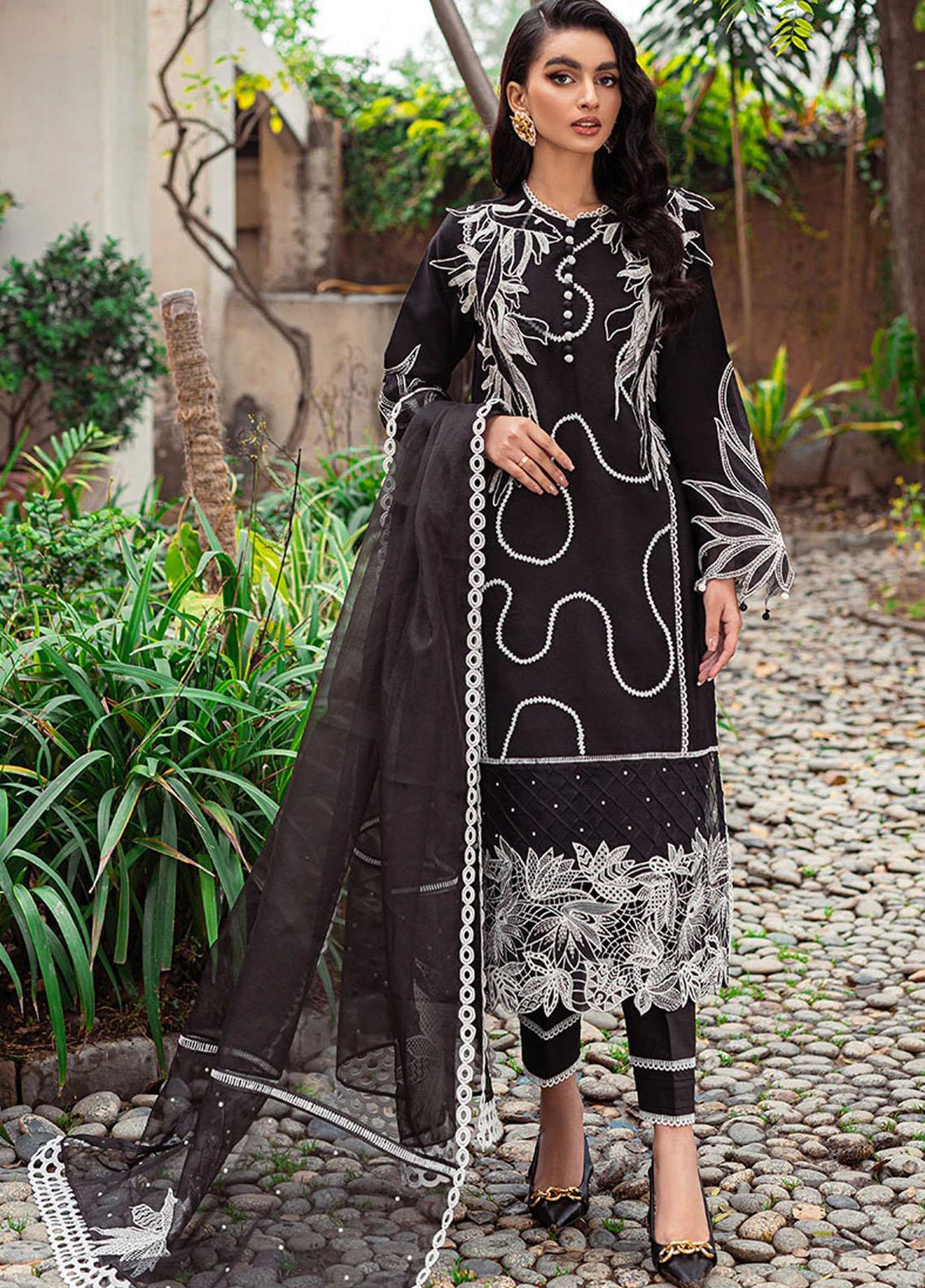 Mushq Pret  Cotton Net 3 Piece Suit MQ22SB MCP-05 PEONY
