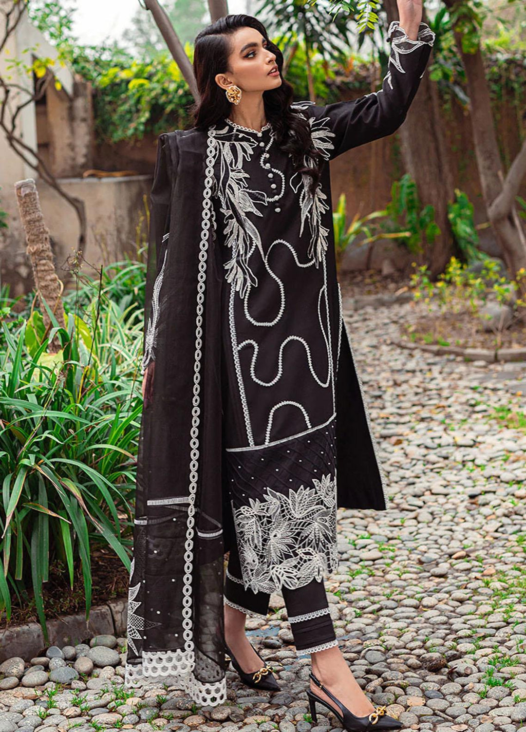 Mushq Pret  Cotton Net 3 Piece Suit MQ22SB MCP-05 PEONY