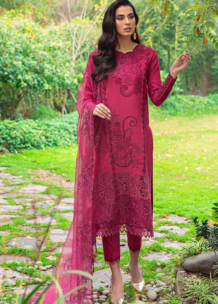 Mushq Pret  Cotton Net 3 Piece Suit MQ22SB MCP-06 HIBISCUS