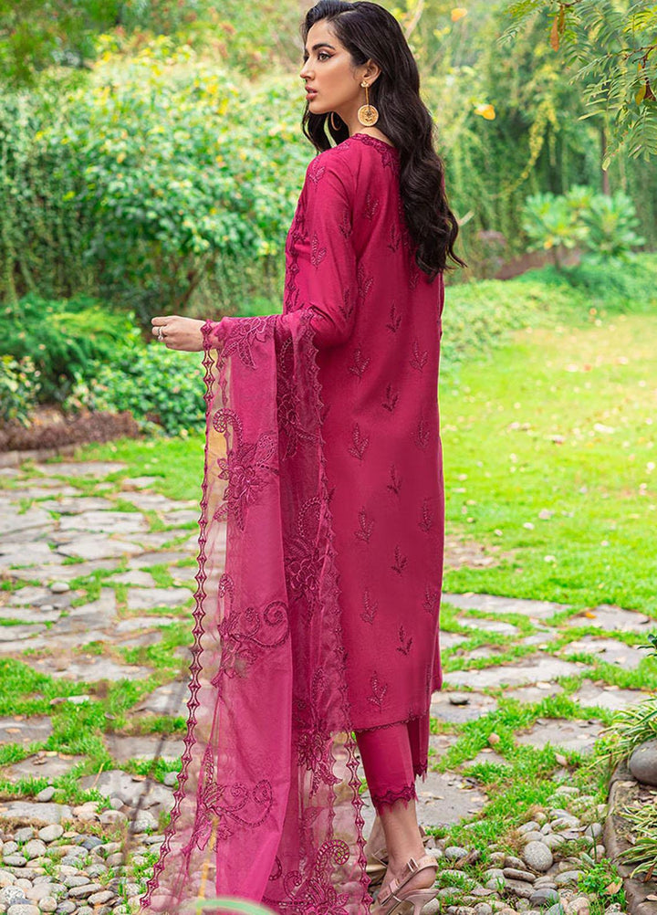 Mushq Pret  Cotton Net 3 Piece Suit MQ22SB MCP-06 HIBISCUS