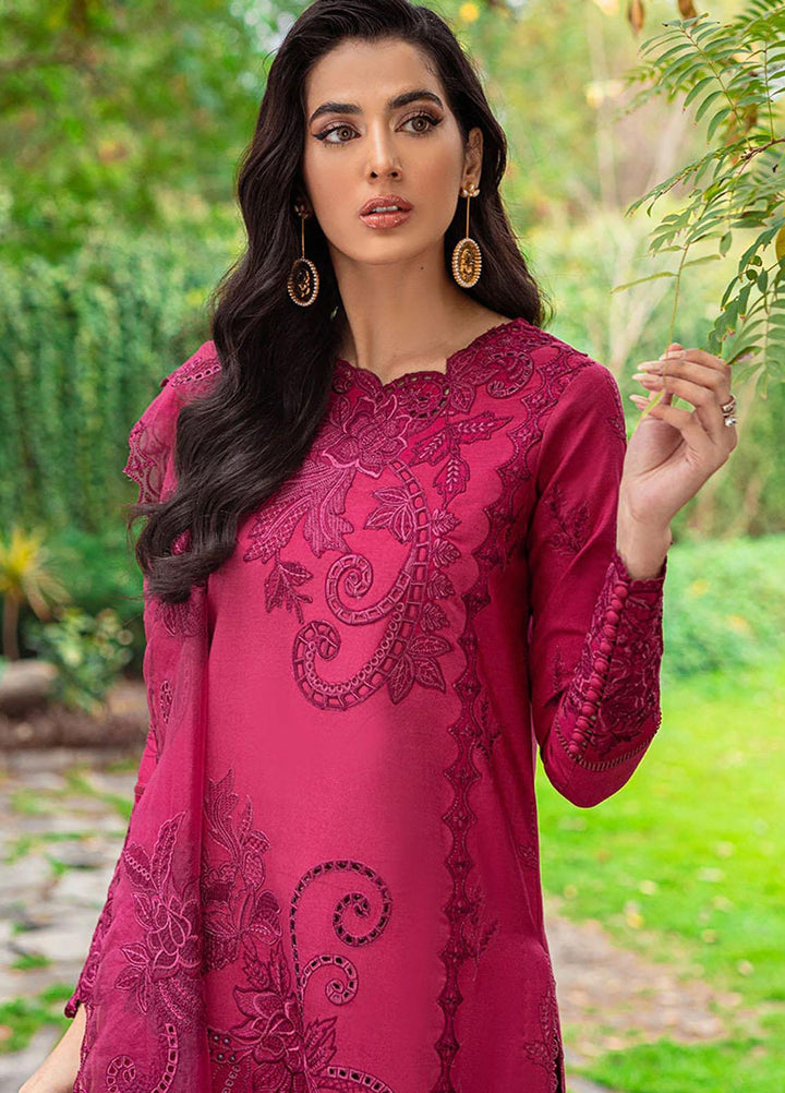 Mushq Pret  Cotton Net 3 Piece Suit MQ22SB MCP-06 HIBISCUS