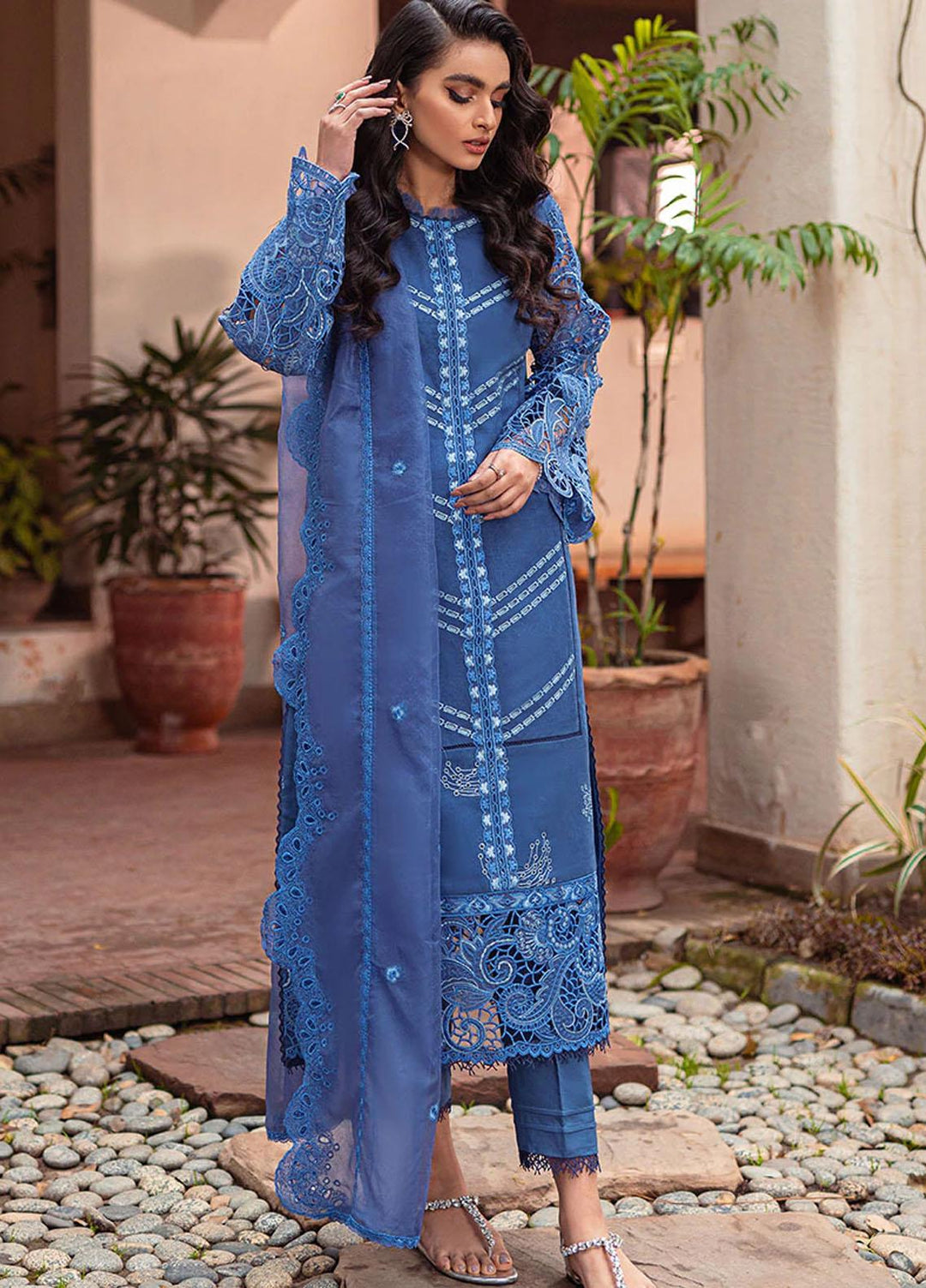 Mushq Pret  Cotton Net 3 Piece Suit MQ22SB MCP-08 TULIP