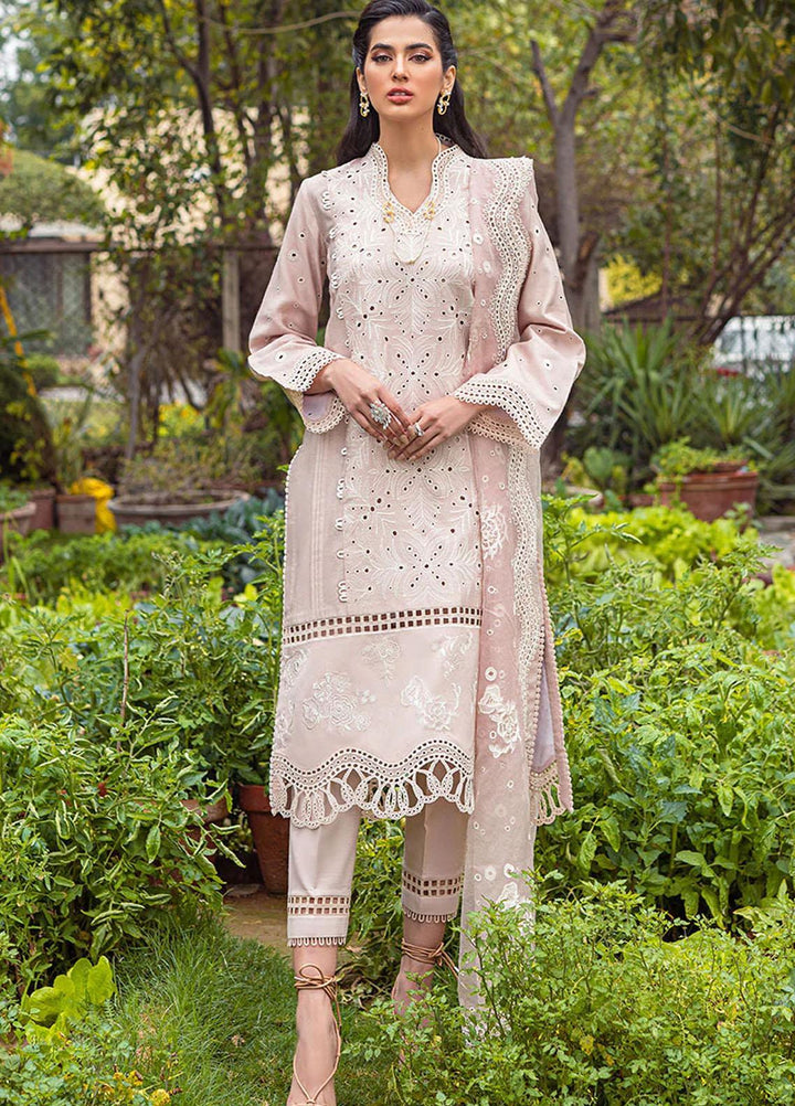 Mushq Pret  Cotton Net 3 Piece Suit MQ22SB MCP-09 SNOWDROP