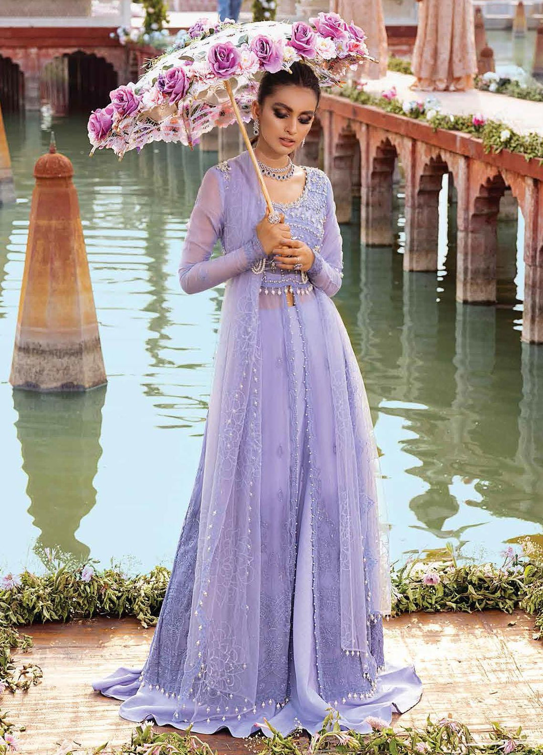 Mushq Embroidered Chiffon Suits Unstitched 3 Piece MQ21TK SDL21-02 GUL BAHAAR - Luxury Collection
