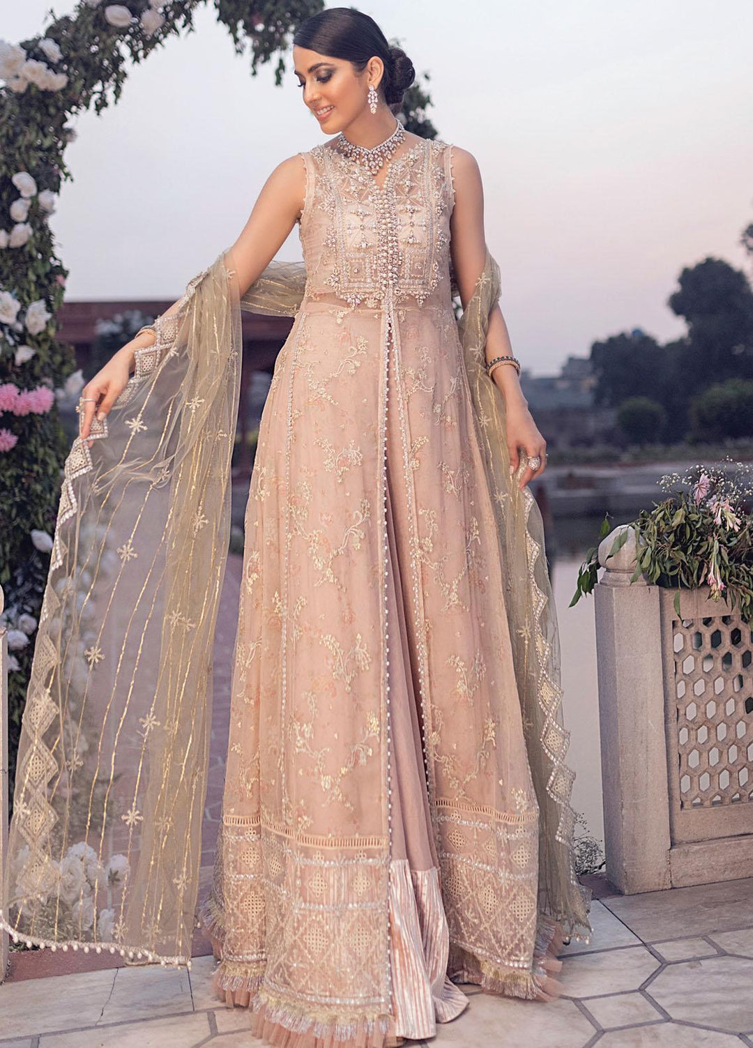 Mushq Embroidered Chiffon Suits Unstitched 3 Piece MQ21TK SDL21-06 DAHALIA - Luxury Collection