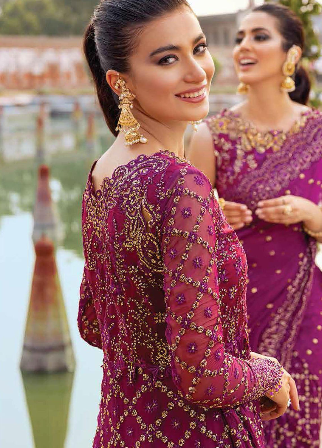 Mushq Embroidered Chiffon Suits Unstitched 3 Piece MQ21TK SDL21-07 GULAAB - Luxury Collection