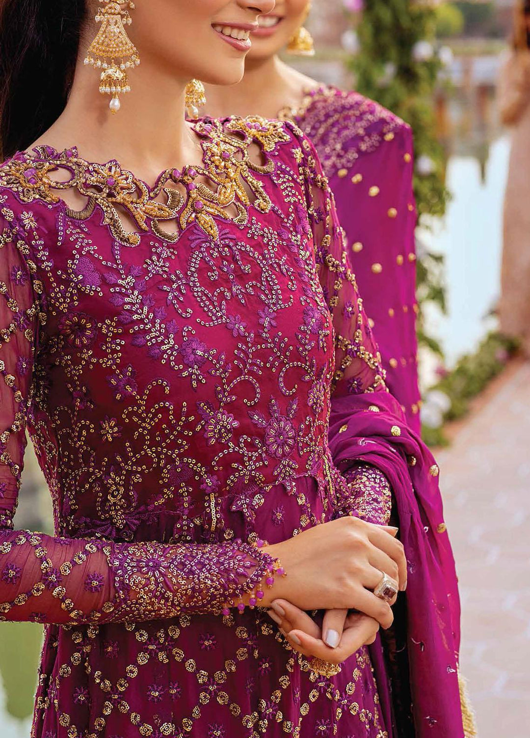 Mushq Embroidered Chiffon Suits Unstitched 3 Piece MQ21TK SDL21-07 GULAAB - Luxury Collection