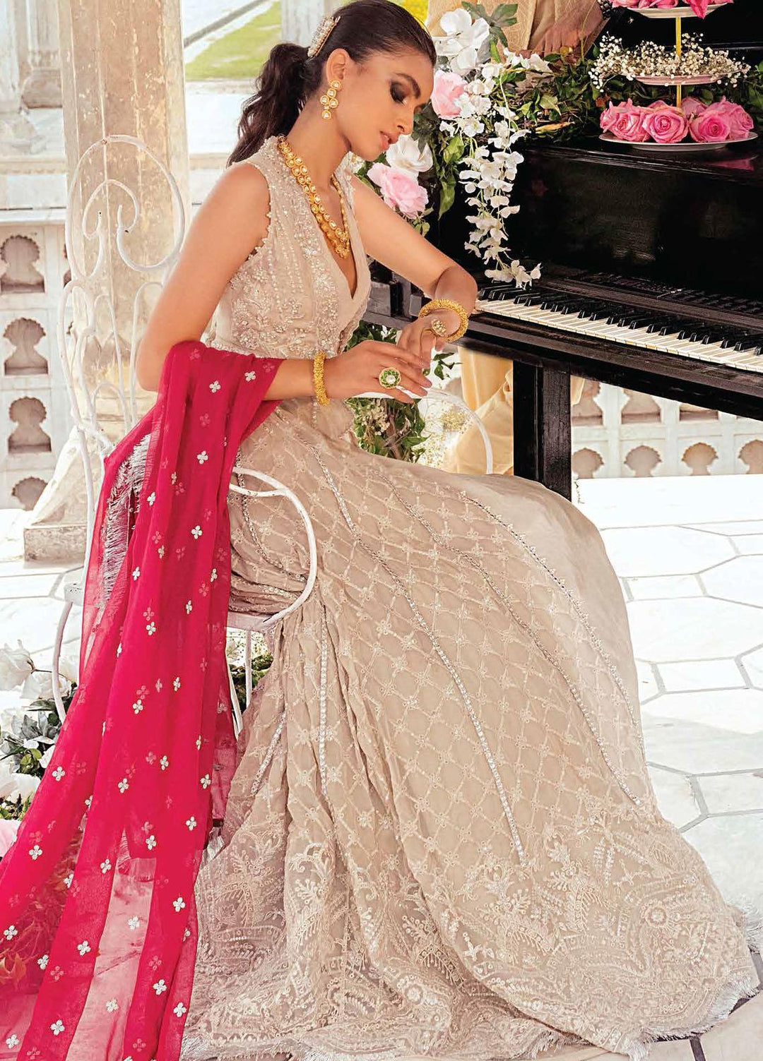 Mushq Embroidered Chiffon Suits Unstitched 3 Piece MQ21TK SDL21-10 NARGIS - Luxury Collection