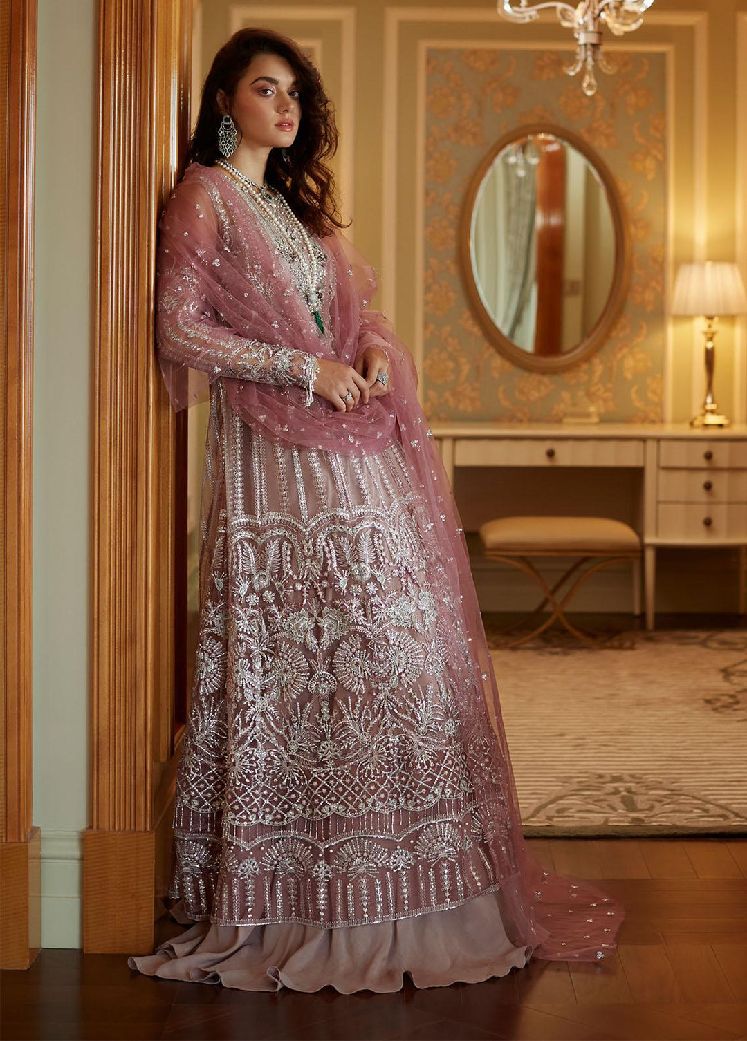 Amour By Mushq Embroidered  Suits Unstitched 4 Piece MQ23WD TDL23-03 Violet - Wedding Collection