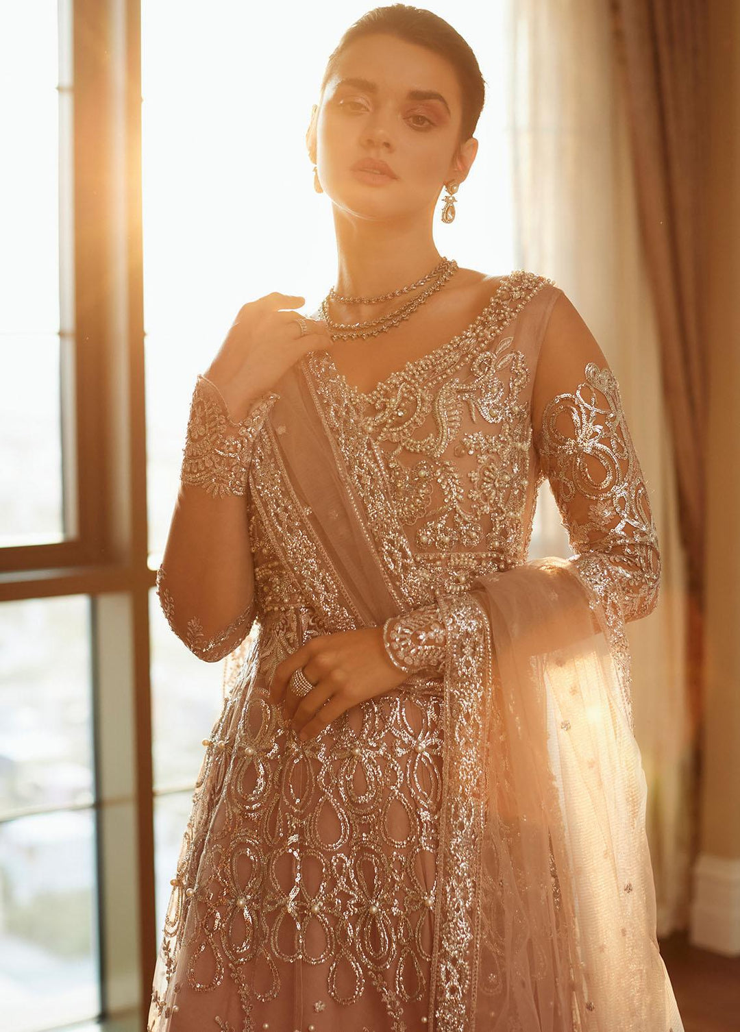 Amour By Mushq Embroidered  Suits Unstitched 4 Piece MQ23WD TDL23-05 Hazel - Wedding Collection