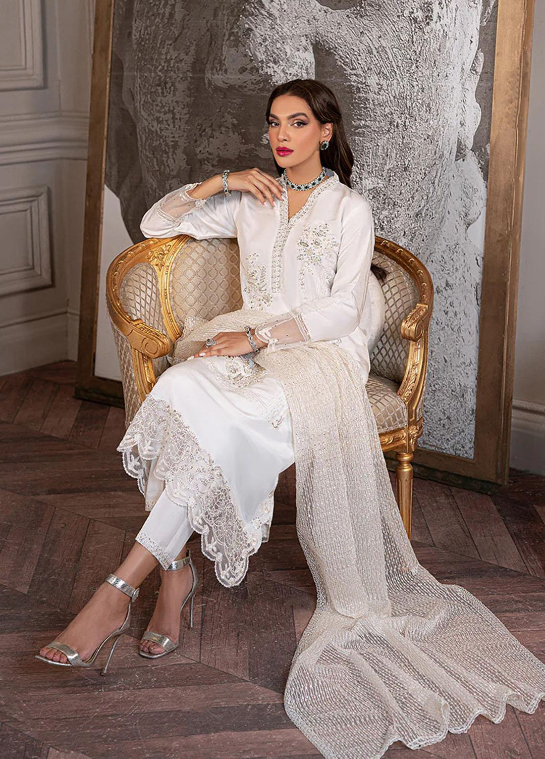 Mushq Ready to Wear  Raw Silk 3 Piece Dress MQ22VR FLEUR SP22-03