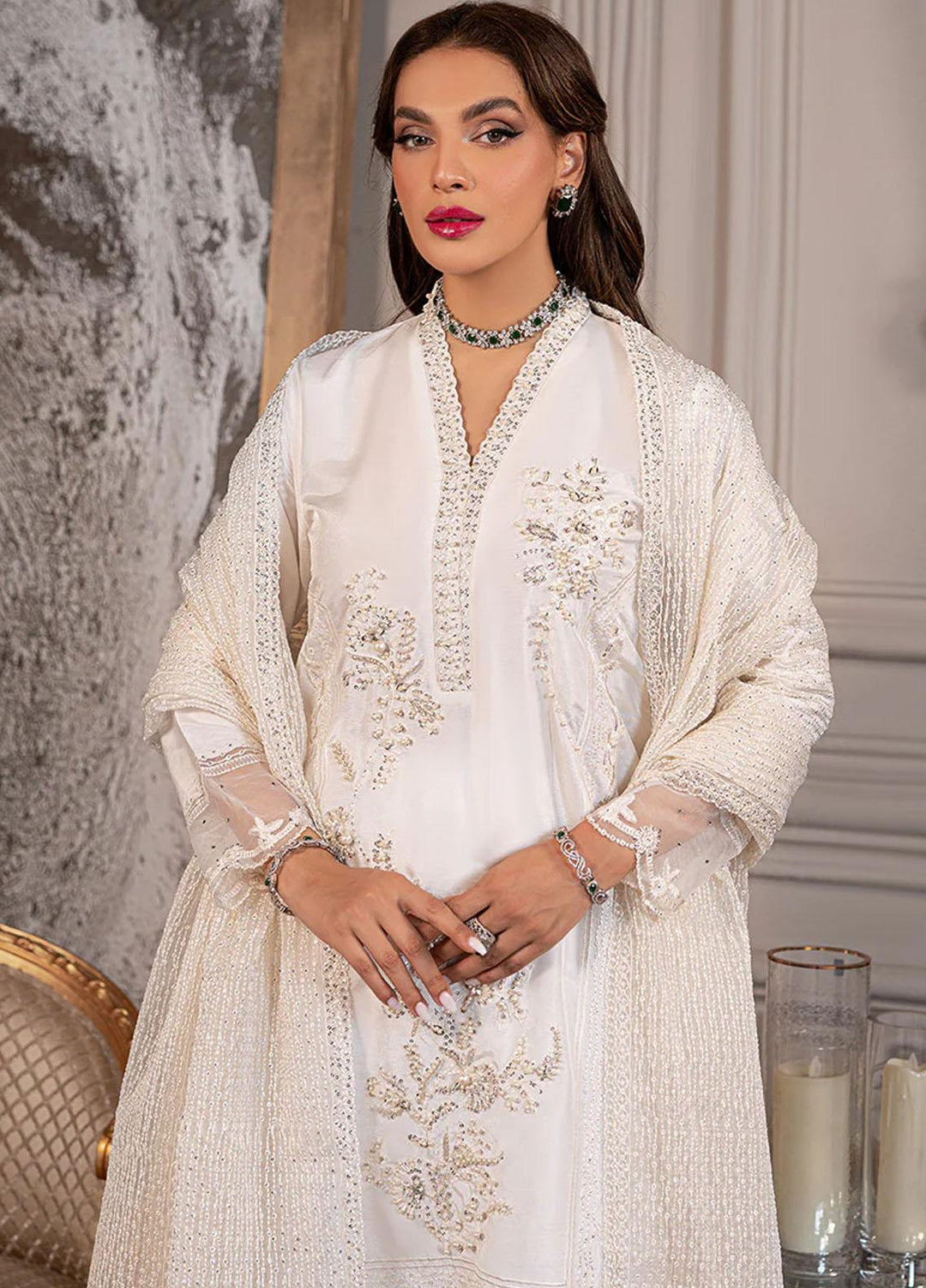 Mushq Ready to Wear  Raw Silk 3 Piece Dress MQ22VR FLEUR SP22-03