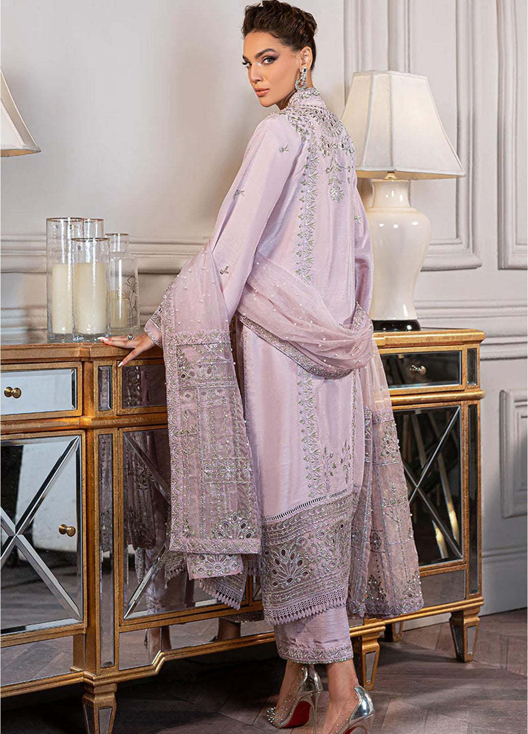 Mushq Ready to Wear  Raw Silk 3 Piece Dress MQ22VR REVERIE SP22-04