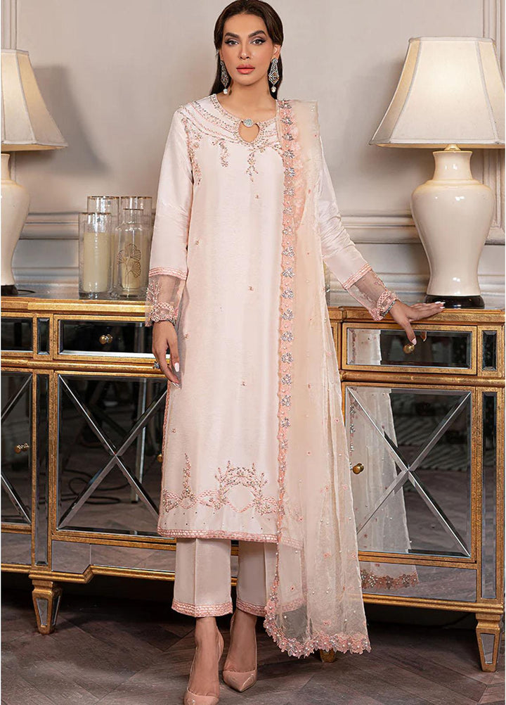 Mushq Ready to Wear  Raw Silk 3 Piece Dress MQ22VR THISTLE SP22-06