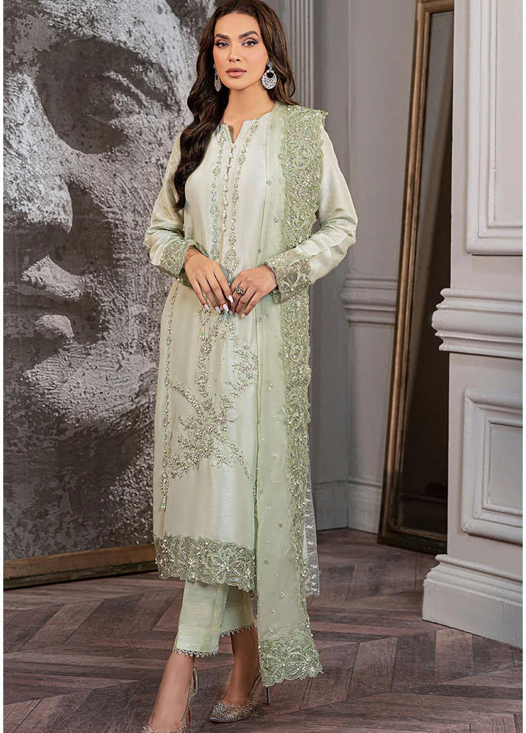 Mushq Ready to Wear  Raw Silk 3 Piece Dress MQ22VR MAYEL SP22-07