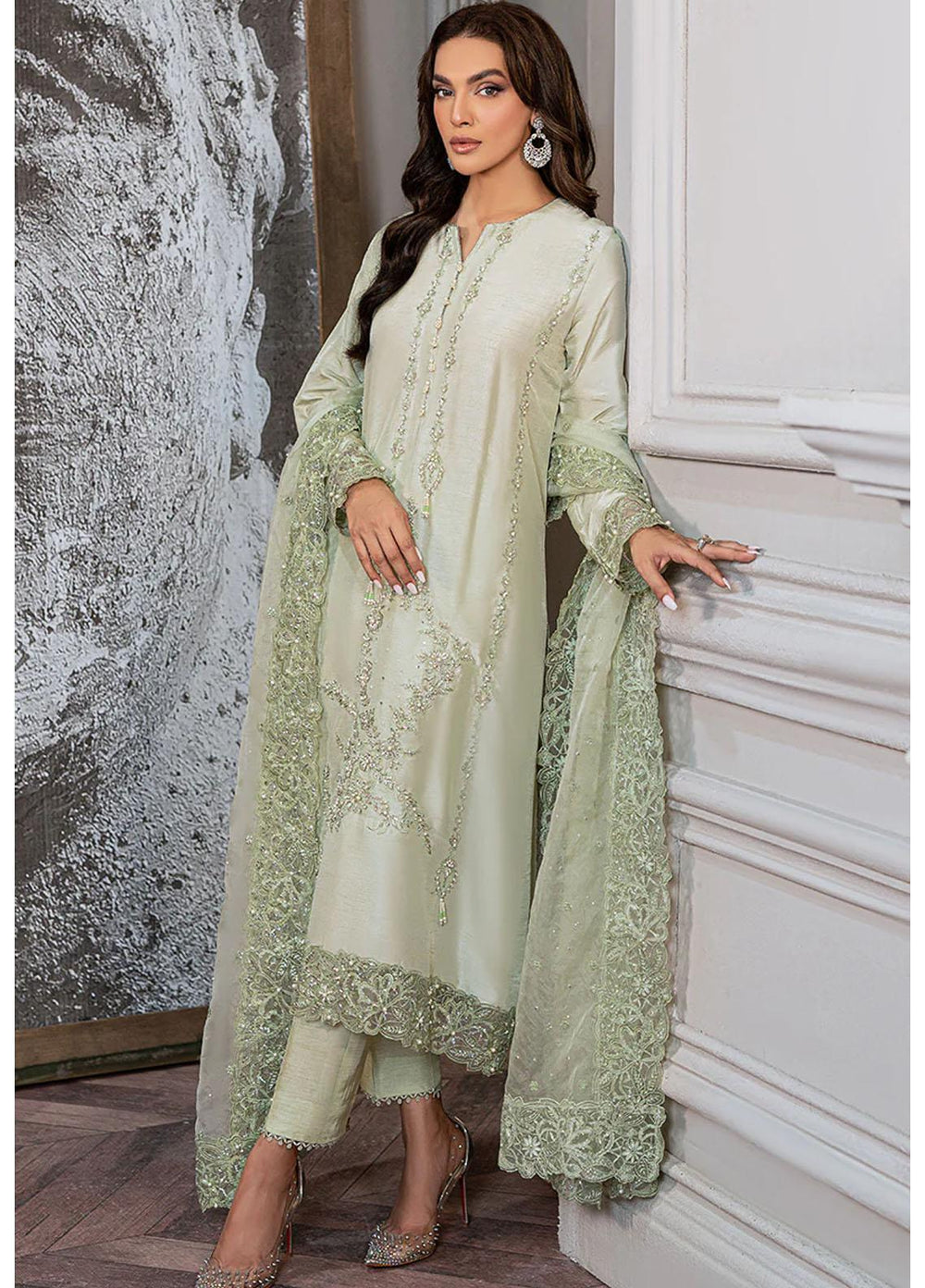 Mushq Ready to Wear  Raw Silk 3 Piece Dress MQ22VR MAYEL SP22-07