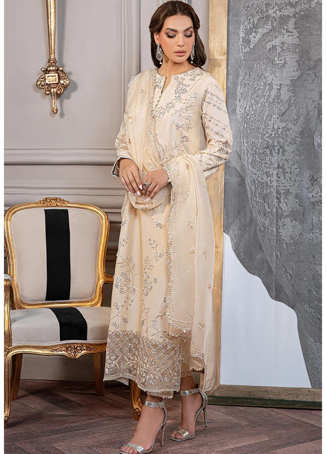 Mushq Ready to Wear  Raw Silk 3 Piece Dress MQ22VR MOIRA SP22-08