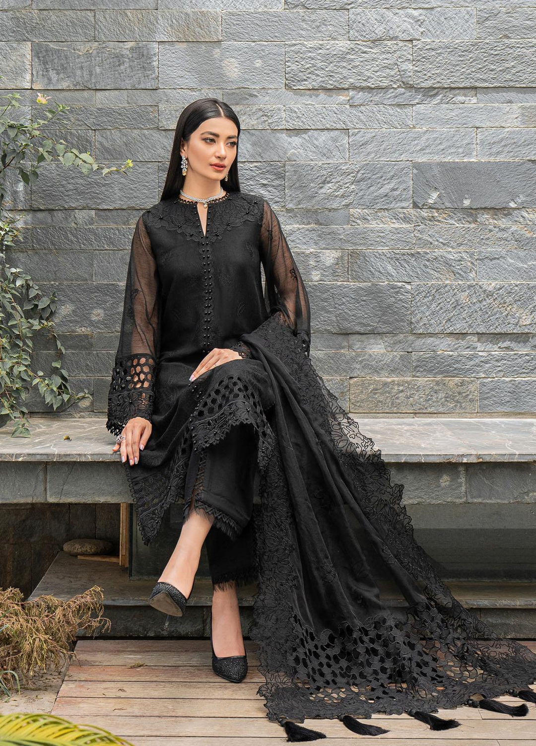 Mushq Ready to Wear  Cotton Net 3 Piece Dress MQ22ZN MMC22-03 RIYA