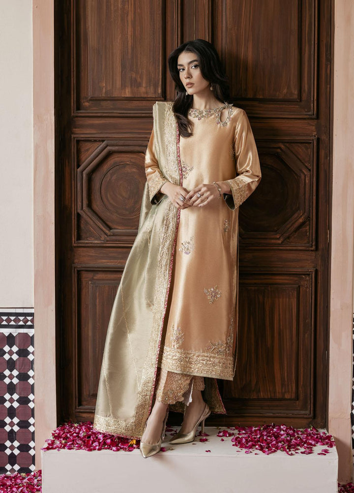 Mushq Luxury Pret Embroidered Tissue Silk 3 Piece Dress MQ22SN MSP22-06 Parisa