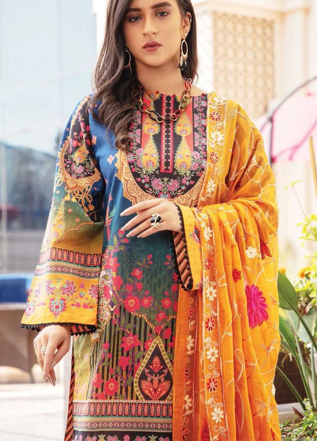 Muskan By Zebaish Embroidered Lawn Suits Unstitched 3 Piece ZSH21M 02 - Summer Collection