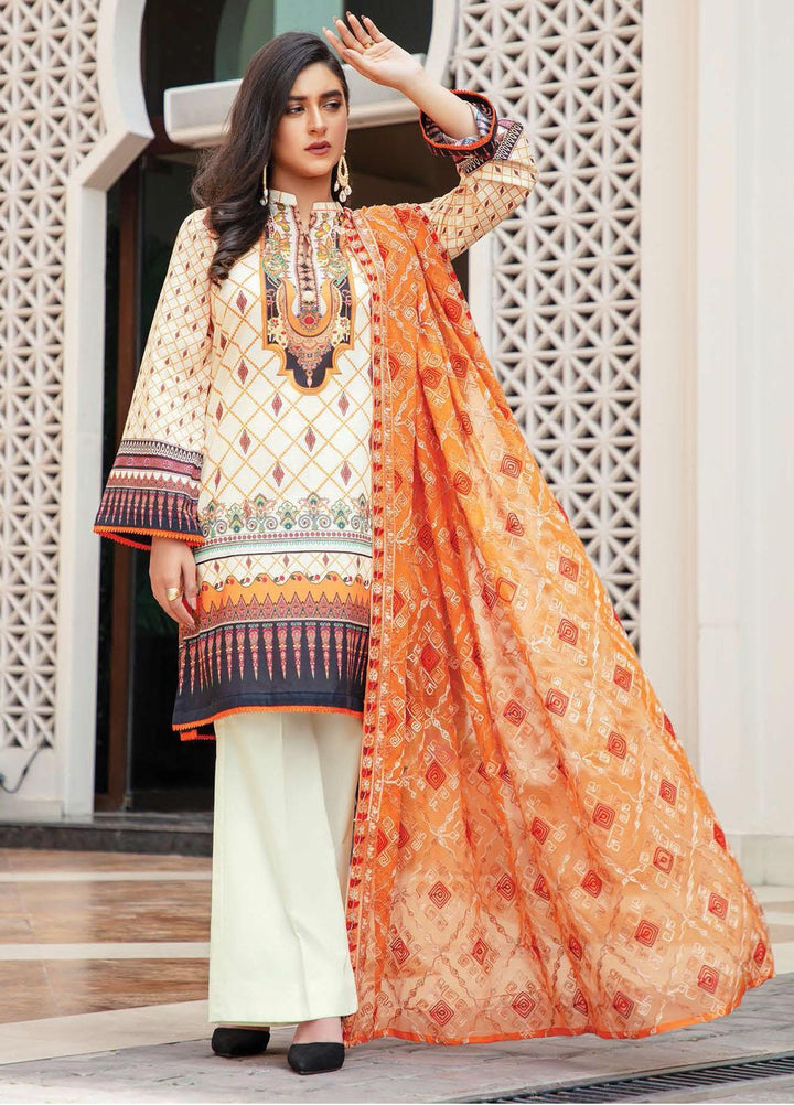 Muskan By Zebaish Embroidered Lawn Suits Unstitched 3 Piece ZSH21M 07 - Summer Collection