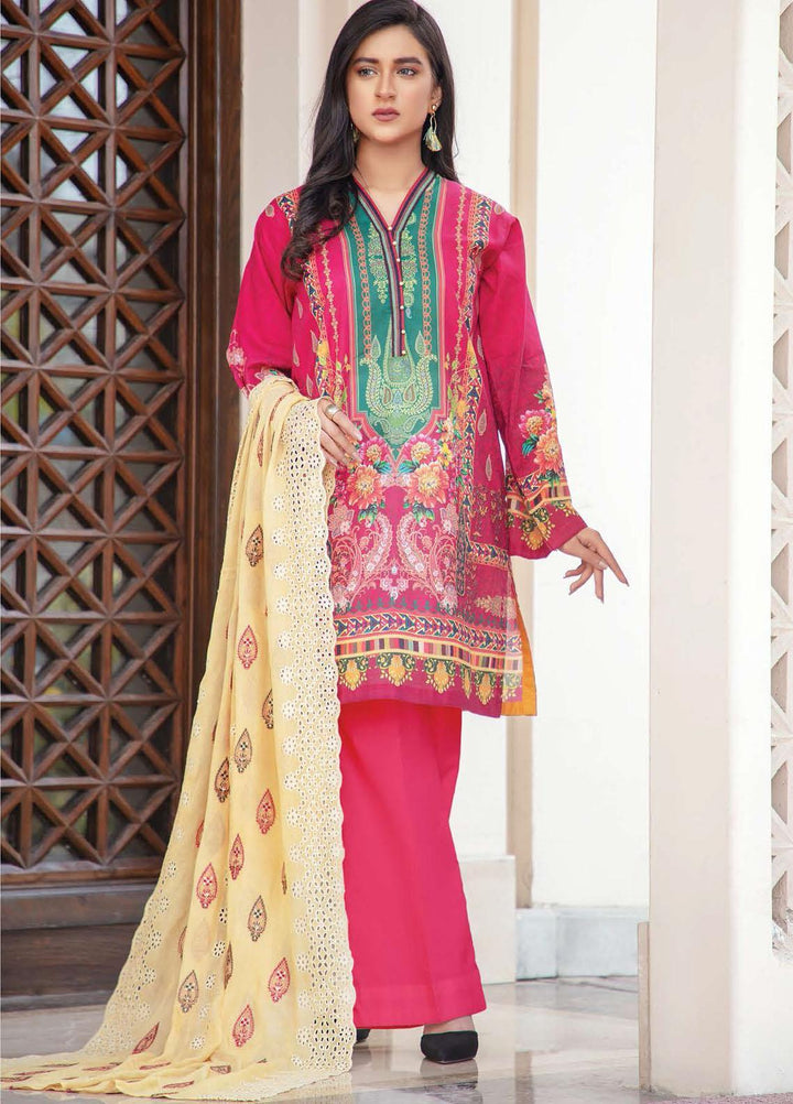 Muskan By Zebaish Embroidered Lawn Suits Unstitched 3 Piece ZSH21M 08 - Summer Collection